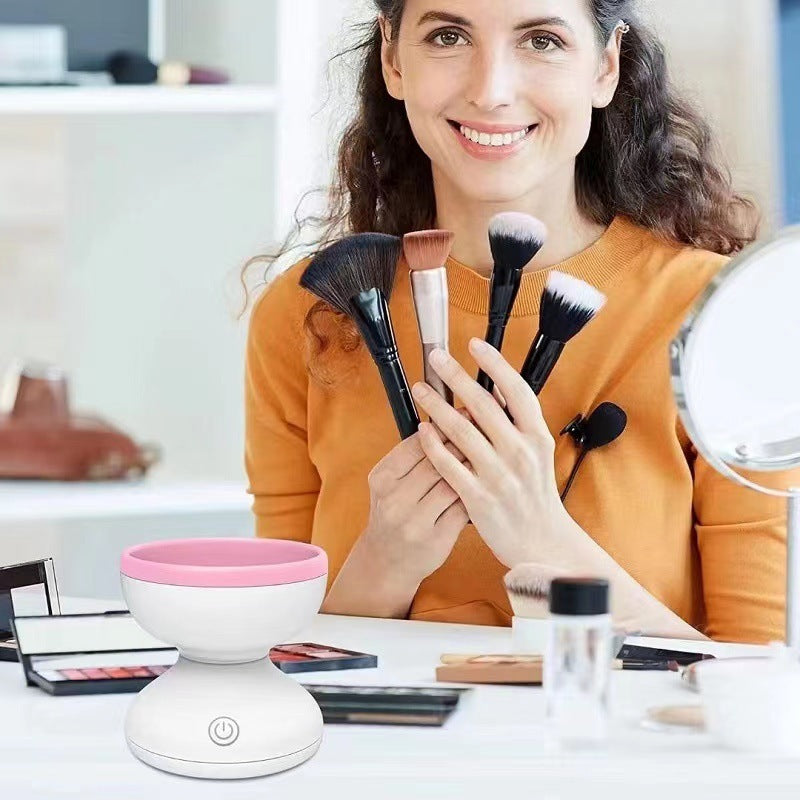Limpiador de brochas de maquillaje eléctrico LuxuryGlow: herramienta de lavado automático portátil con USB