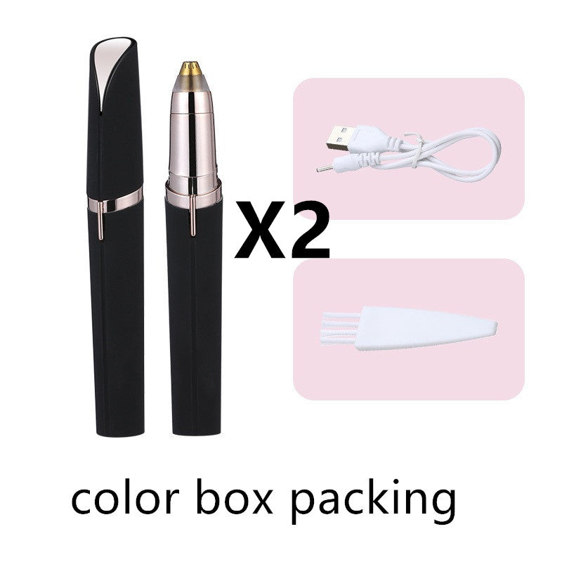 LuxuryGlow Flawless Eyebrow Trimmer with LED Light – Painless Hair Remover for Women
