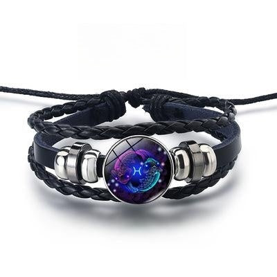 Pulsera luminosa LuxuryGlow de las 12 constelaciones: joyería unisex del zodiaco que brilla en la oscuridad