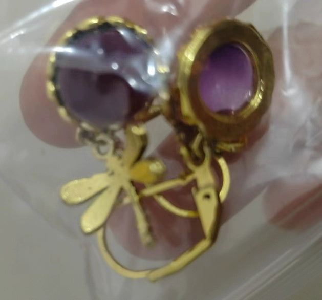 Pendientes colgantes de libélula vintage LuxuryGlow: joyería bohemia de chakras con piedra lunar para mujer