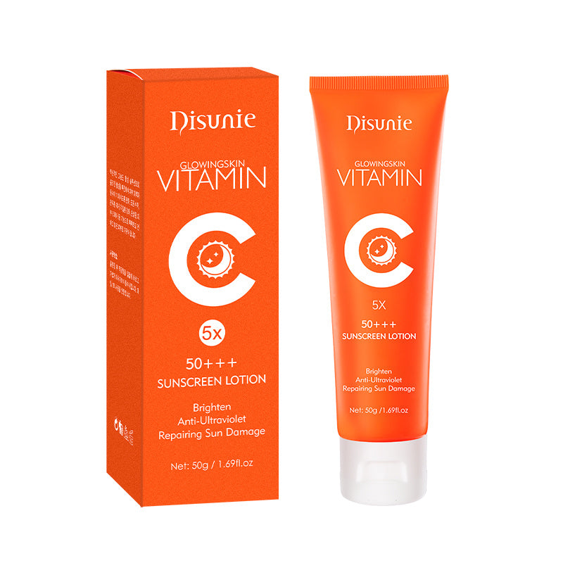Protector solar Disunie FPS 50 con vitamina C: hidratante iluminador con colágeno para pieles oscuras