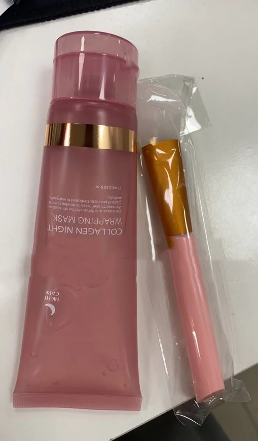قناع تغليف ليلي بالكولاجين من LuxuryGlow - قناع لشد البشرة وترطيبها ومضاد للتجاعيد