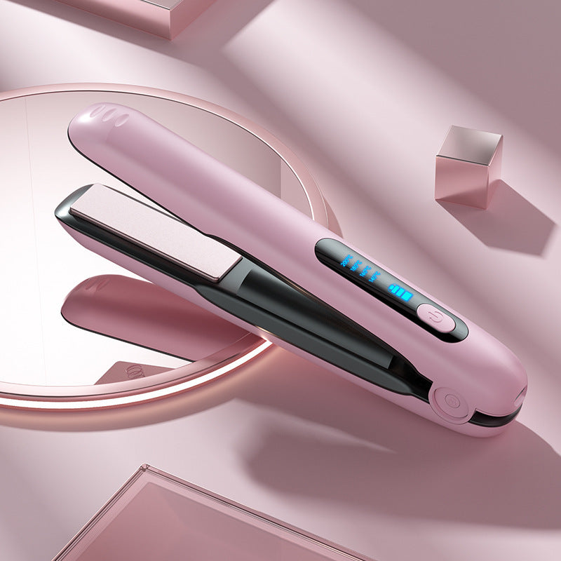 Plancha y rizador de pelo inalámbrico LuxuryGlow: 2 en 1 con USB