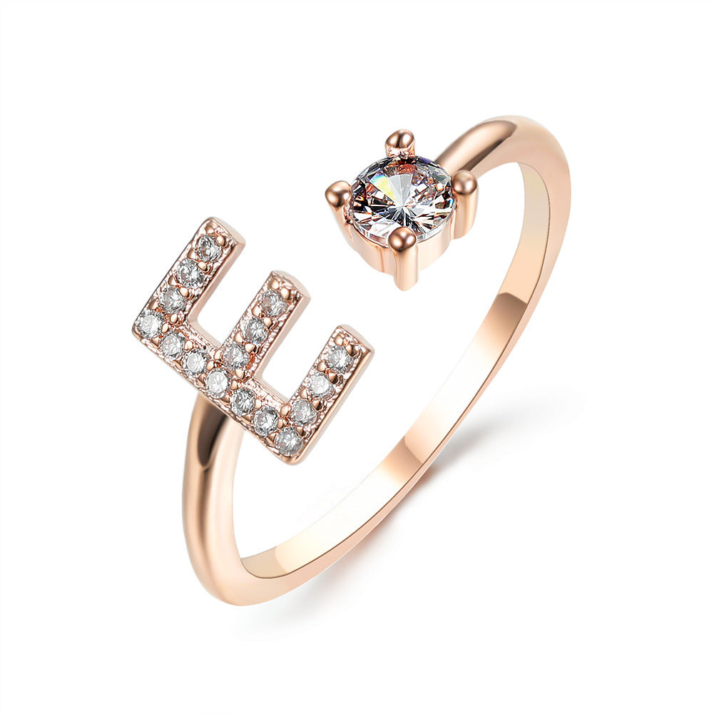 New Design Adjustable 26 Initial Letter Ring Fashion Jewelry For Women Simple Elegant Jewelry - LUXURY GLOW