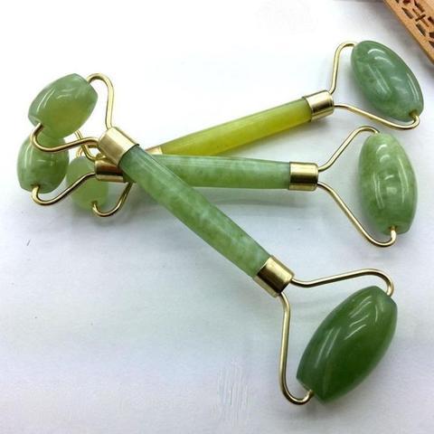 Rodillo facial de jade natural LuxuryGlow: herramienta de masaje rejuvenecedor y de belleza