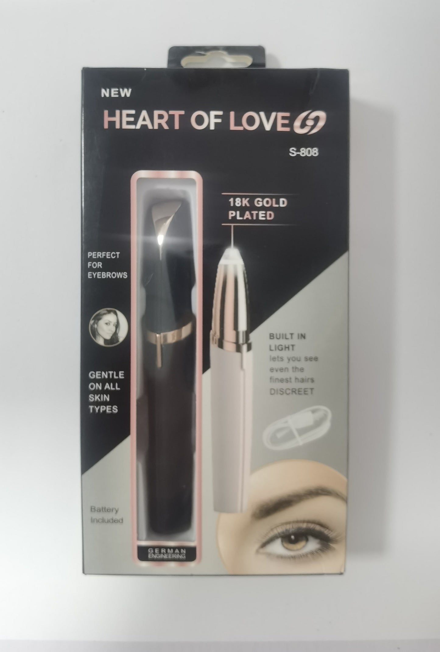 LuxuryGlow Mini Electric Eyebrow Trimmer – Painless Hair Remover with LED Light