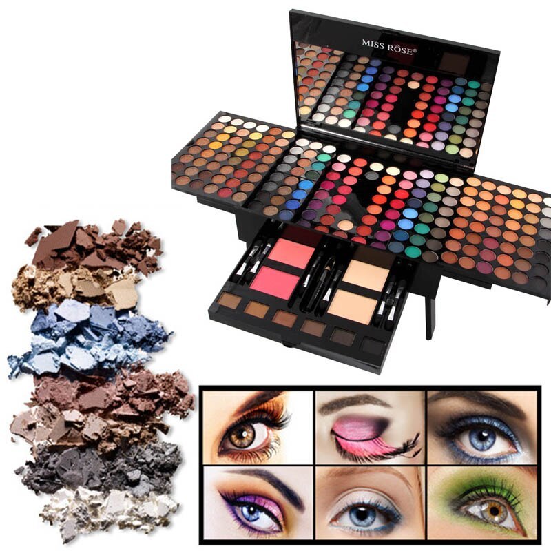 MISS ROSE 180-Color Piano-Shaped Eyeshadow & Blush Makeup Palette Box