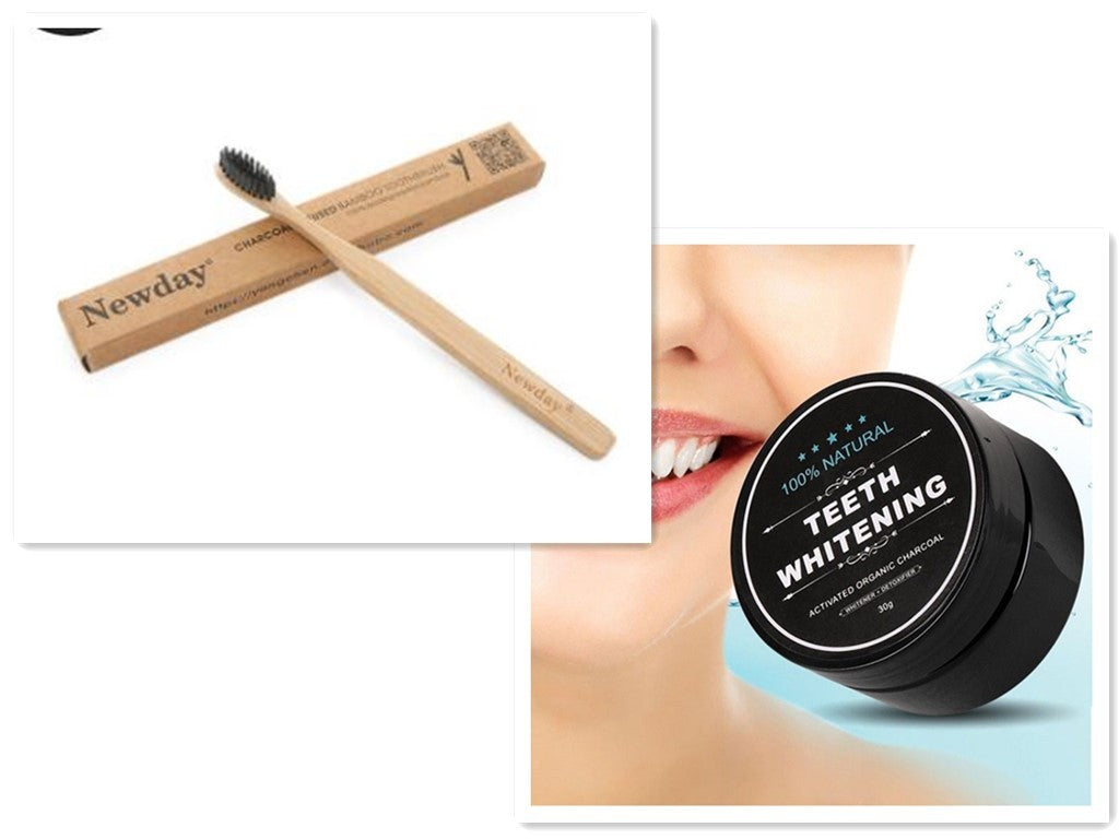 Polvo blanqueador dental de carbón activado LuxuryGlow: quitamanchas natural a base de coco