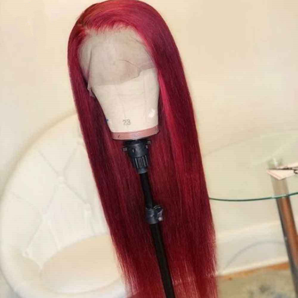 LuxuryGlow Burgundy Lace Front Wig – Natural Look Red Wig for Women