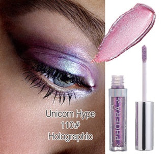 Sombra de ojos líquida con brillo y brillo PHOERA – Brillo metálico 3D, 12 colores