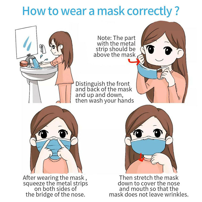 LuxuryGlow Disposable 3-Ply Medical Face Mask – Breathable Surgical Mask with Ear Loops