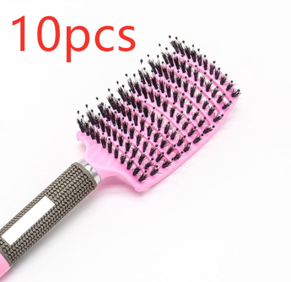 Cepillo desenredante antienredos LuxuryGlow: masajeador del cuero cabelludo y peine de cerdas para mujeres