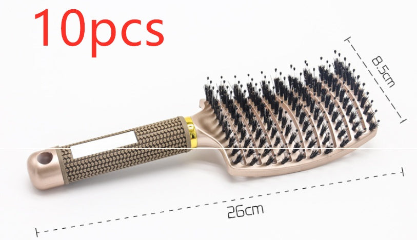 Cepillo desenredante antienredos LuxuryGlow: masajeador del cuero cabelludo y peine de cerdas para mujeres