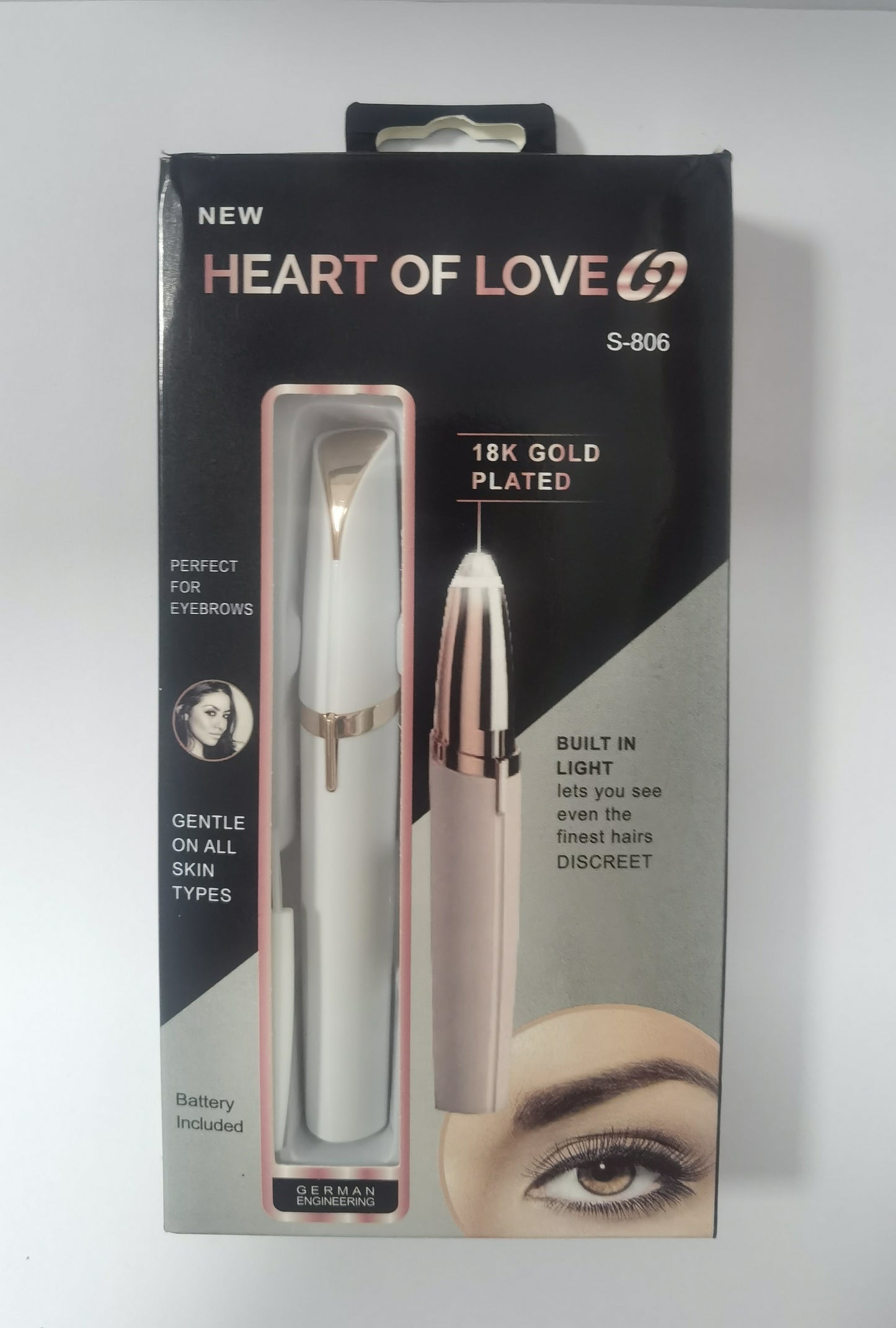 LuxuryGlow Mini Electric Eyebrow Trimmer – Painless Hair Remover with LED Light