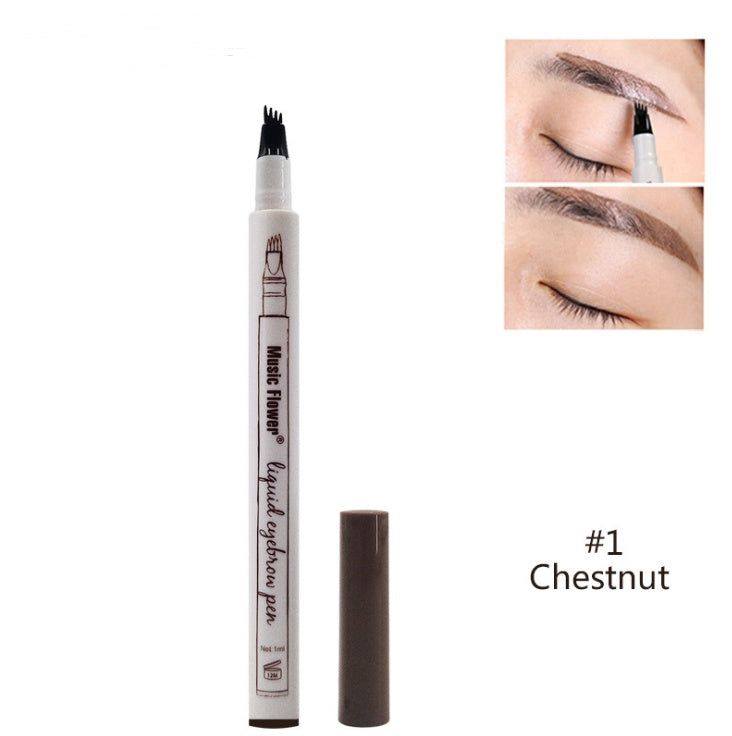 Lápiz de tatuaje para cejas LuxuryGlow resistente al agua de 4 puntas: tinte natural para cejas