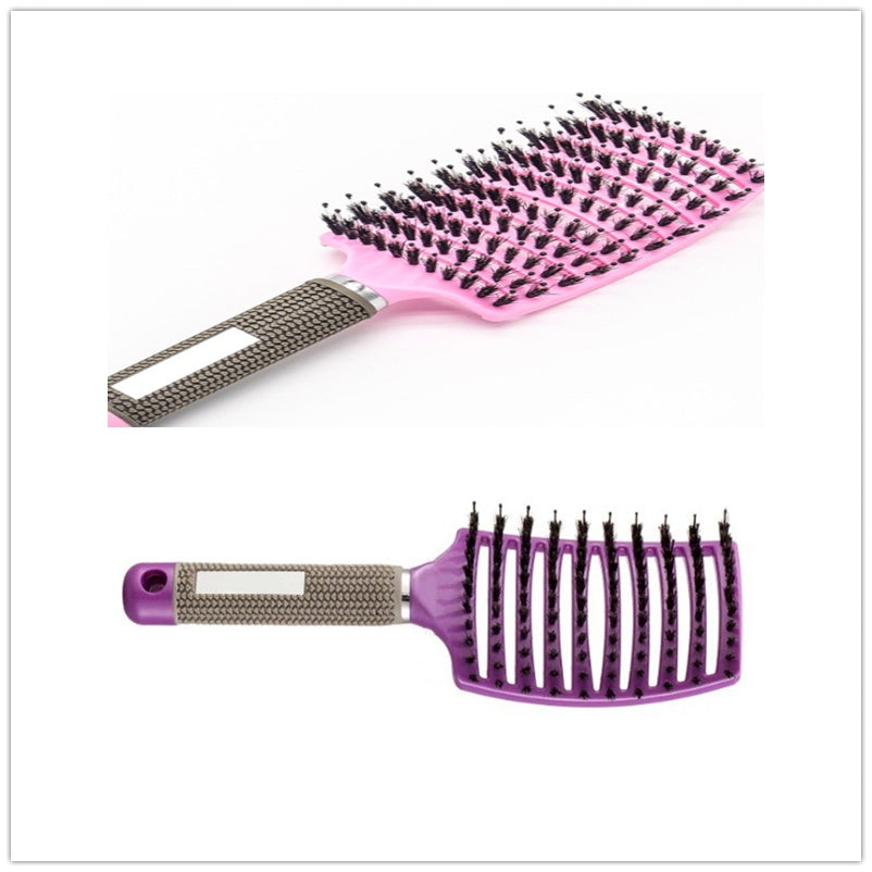 Cepillo desenredante antienredos LuxuryGlow: masajeador del cuero cabelludo y peine de cerdas para mujeres
