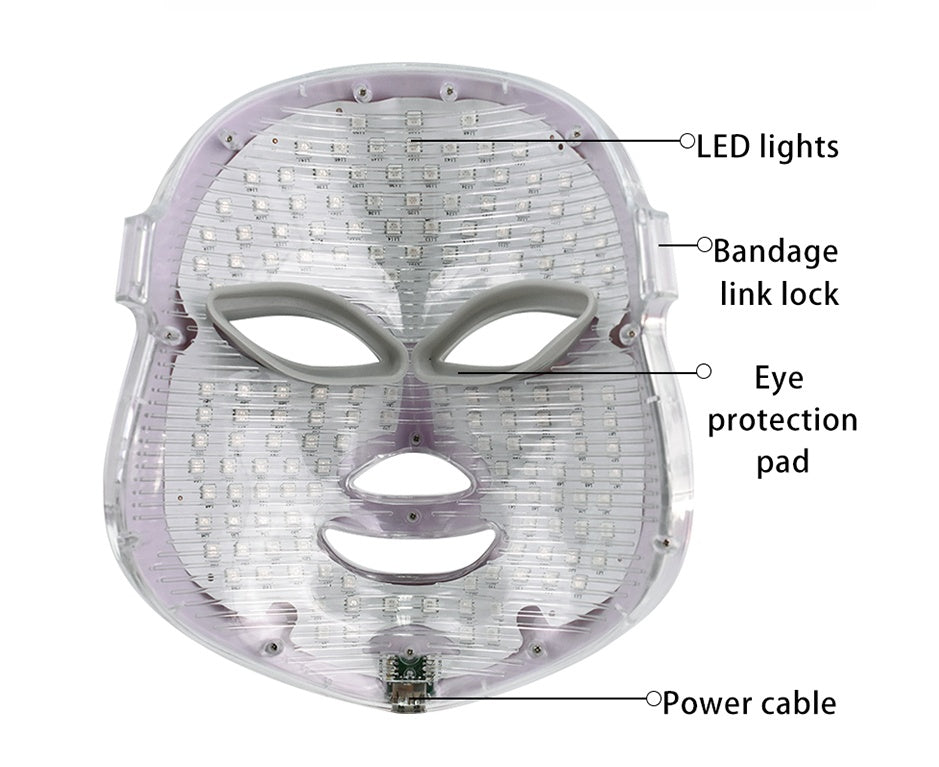 LuxuryGlow 7-Color LED Light Therapy Facial Mask – Anti-Aging, Acne Removal, Skin Rejuvenation