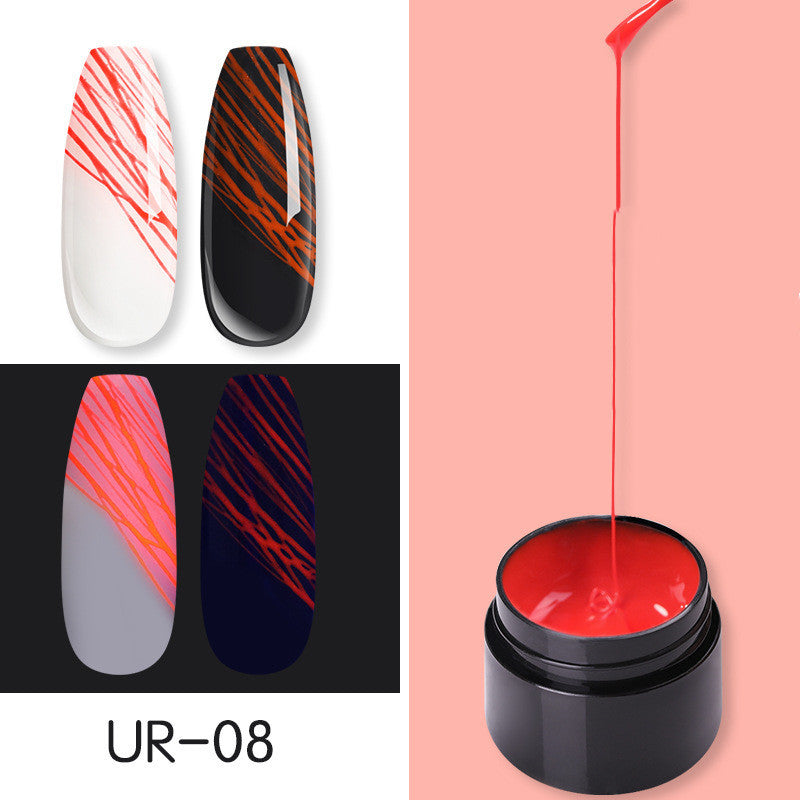 Set de geles de uñas LuxuryGlow Luminous Spider: gel UV con efecto de dibujo para decoración de uñas