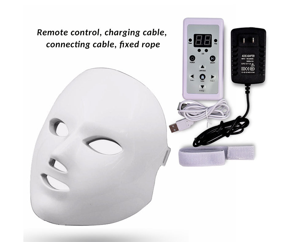 LuxuryGlow 7-Color LED Light Therapy Facial Mask – Anti-Aging, Acne Removal, Skin Rejuvenation
