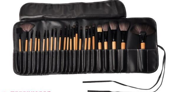 Juego de 24 brochas de maquillaje profesionales LuxuryGlow con elegante bolsa de regalo de PU