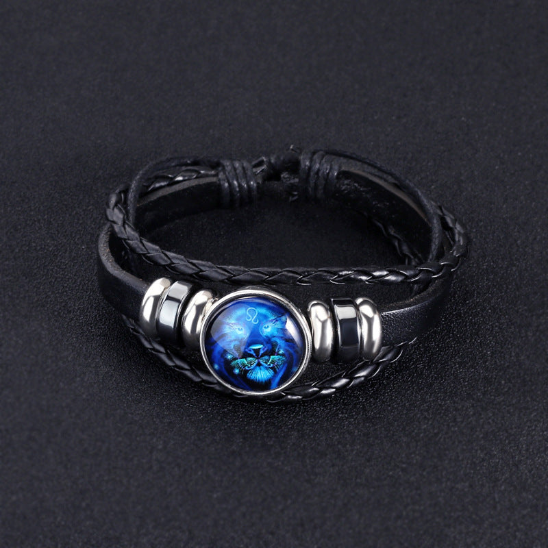 Pulsera luminosa LuxuryGlow de las 12 constelaciones: joyería unisex del zodiaco que brilla en la oscuridad