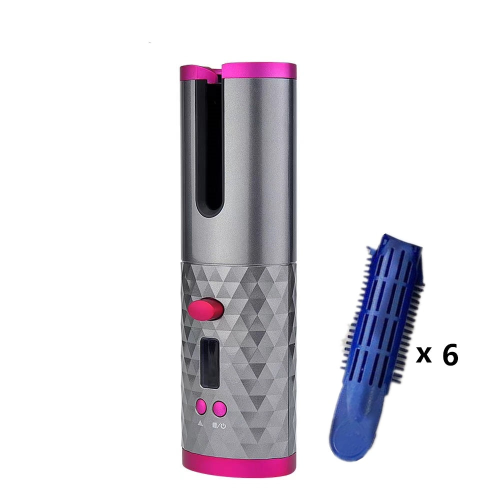 Rizador de pelo automático inalámbrico Benice – Plancha giratoria recargable sin cable