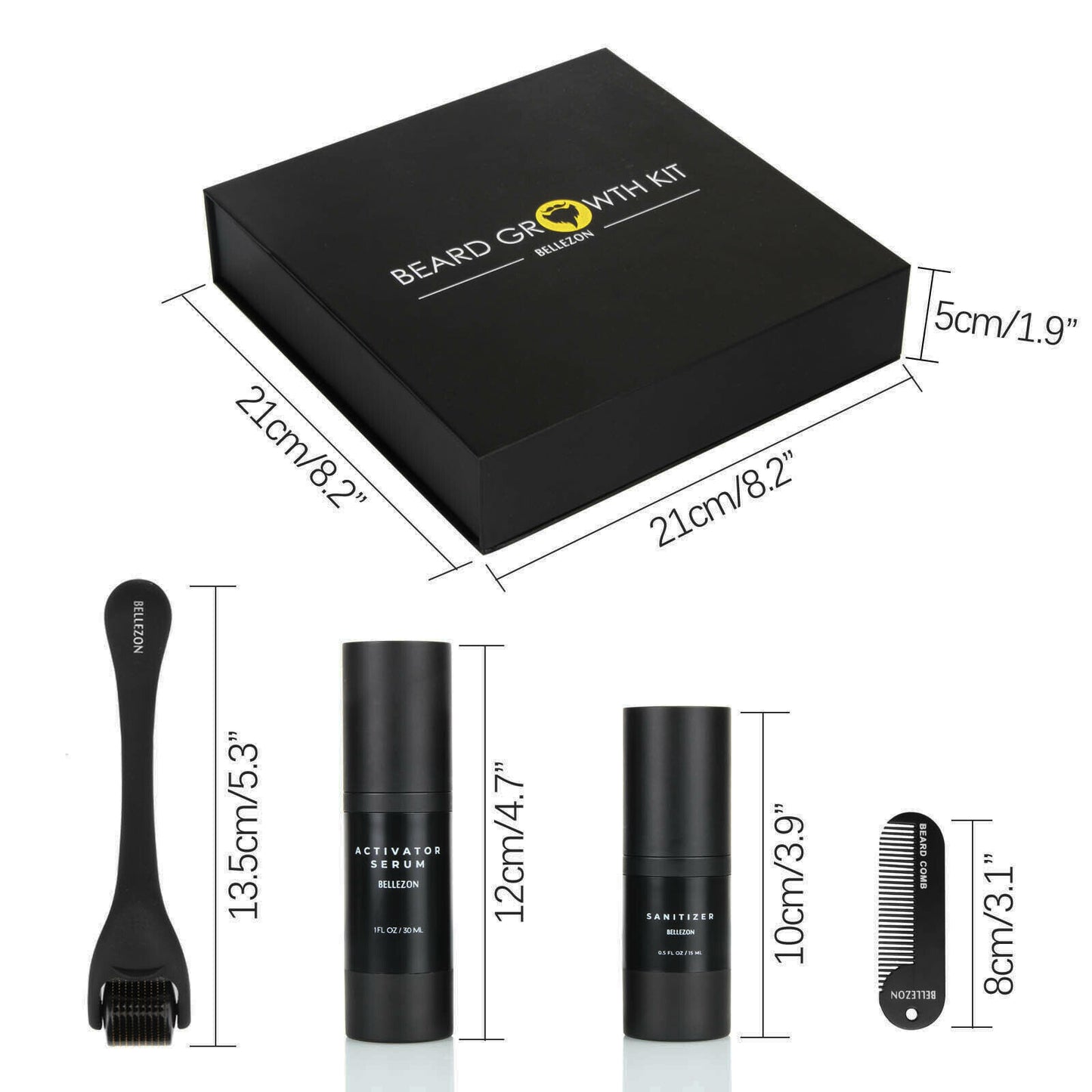 LuxuryGlow Beard Growth Kit for Men – Microneedle Roller & Serum Set for Thicker Beard