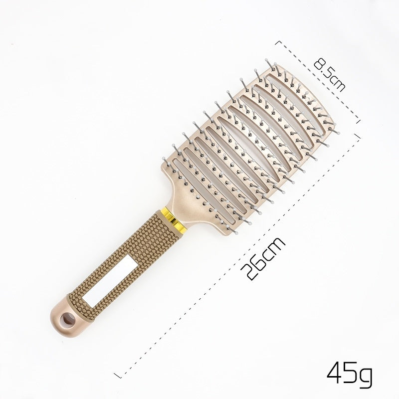 Cepillo desenredante antienredos LuxuryGlow: masajeador del cuero cabelludo y peine de cerdas para mujeres