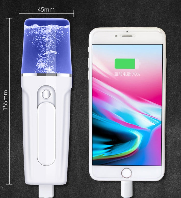 Vaporizador facial LuxuryGlow Nano Mist con cargador USB: hidratante portátil para la piel