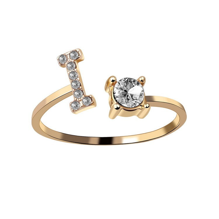 New Design Adjustable 26 Initial Letter Ring Fashion Jewelry For Women Simple Elegant Jewelry - LUXURY GLOW