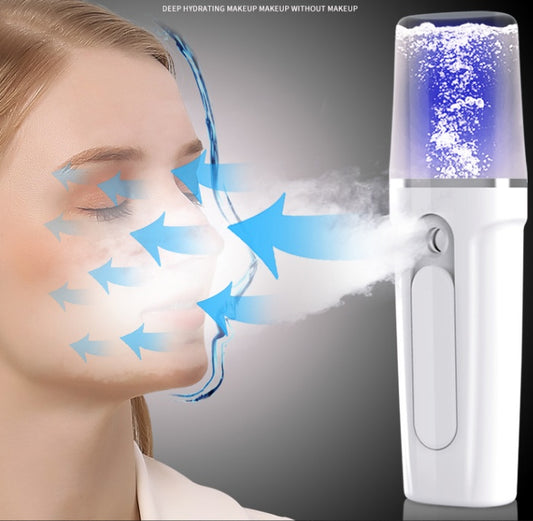 Vaporizador facial LuxuryGlow Nano Mist con cargador USB: hidratante portátil para la piel