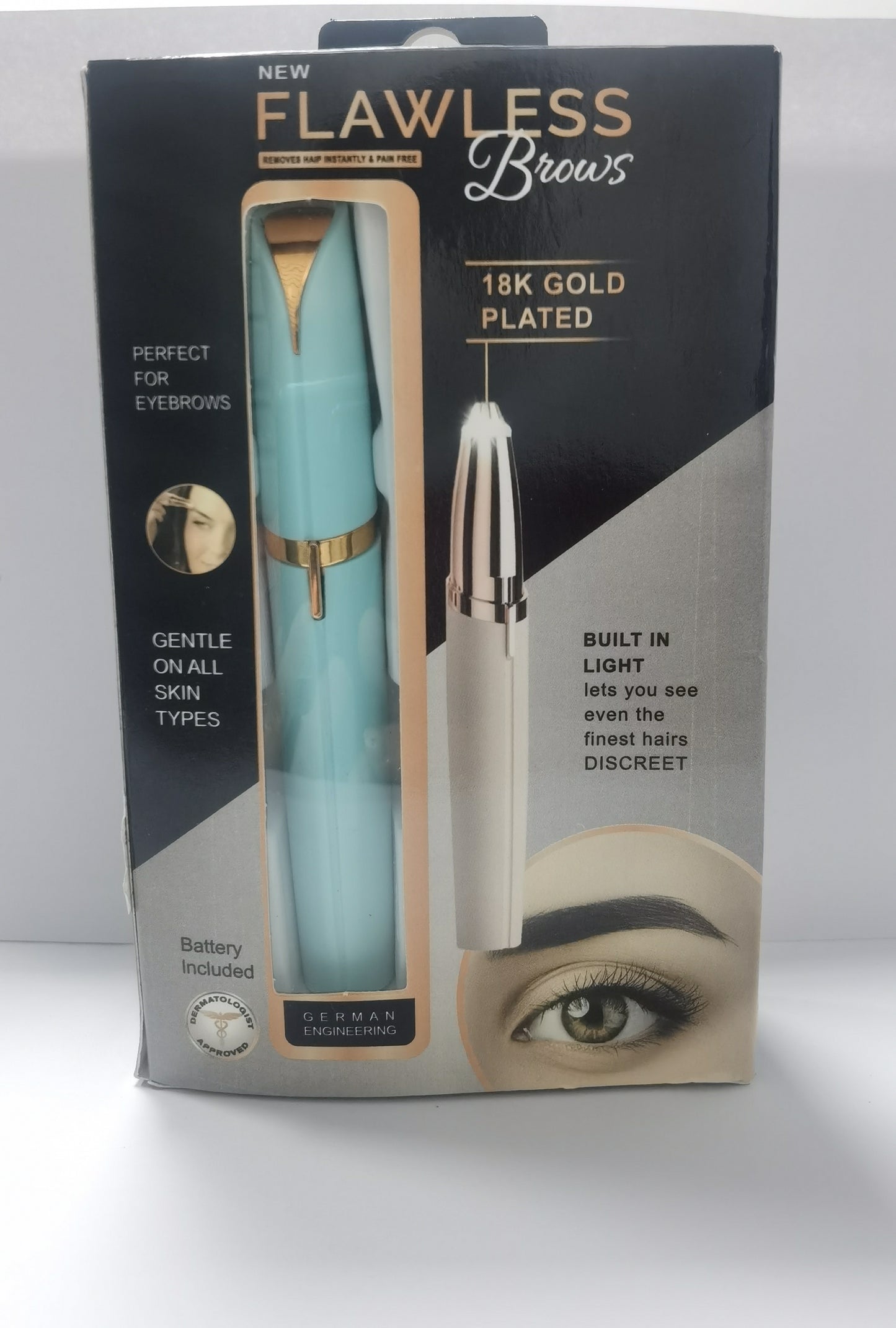 LuxuryGlow Mini Electric Eyebrow Trimmer – Painless Hair Remover with LED Light