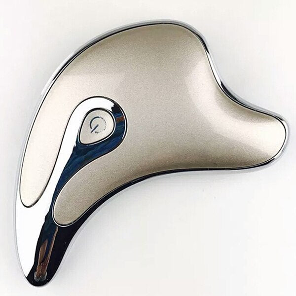 Masajeador facial eléctrico Gua Sha LuxuryGlow: herramienta de rejuvenecimiento de la piel con LED y microcorriente