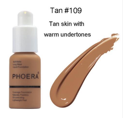 Base correctora mate con control de aceite PHOERA: acabado natural y cobertura duradera
