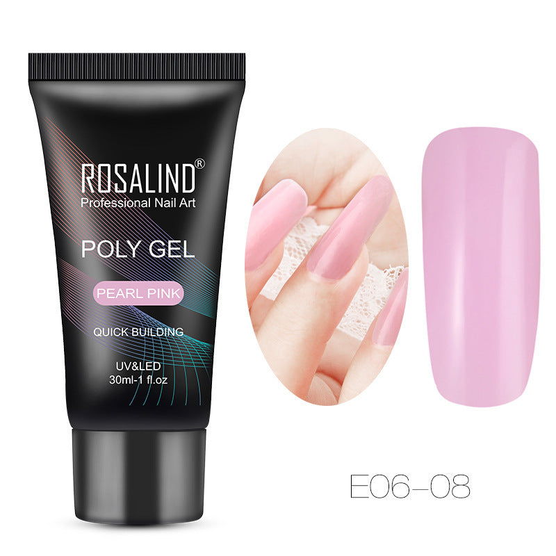 Gel para extensiones de uñas ROSALIND Crystal: fototerapia UV de larga duración (30 ml)