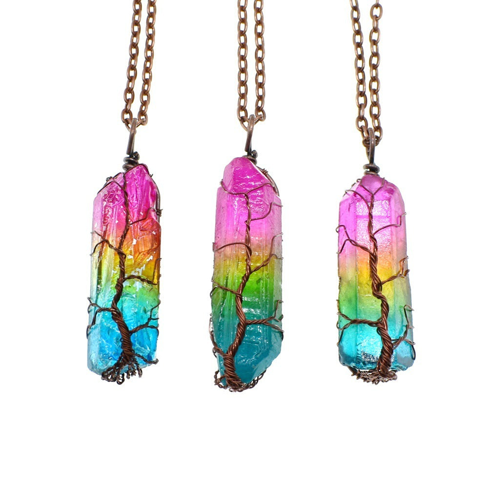 Hot Selling Stone Crystal Tree of Life Necklace – Stylish & Meaningful Jewelry - LUXURY GLOW