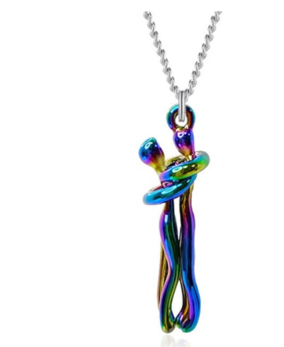 Love Hug Pendant Necklace - Unisex Couple Gift for Valentine’s Day - LUXURY GLOW