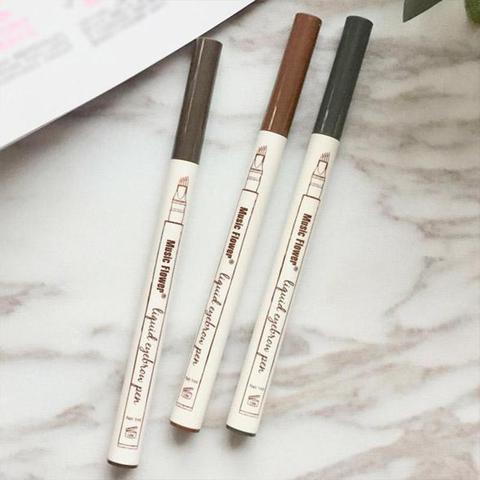 Lápiz de tatuaje para cejas LuxuryGlow resistente al agua de 4 puntas: tinte natural para cejas