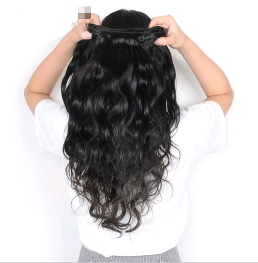 Extensiones de cabello humano real LuxuryGlow con ondas corporales – Paquetes en tonos naturales y negro azabache (8"-30")