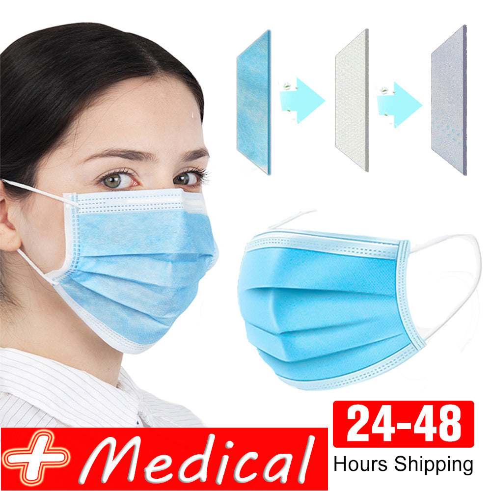 LuxuryGlow Disposable 3-Ply Medical Face Mask – Breathable Surgical Mask with Ear Loops