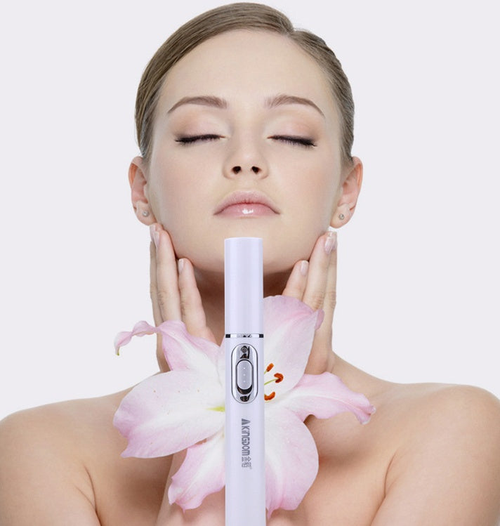 قلم ليزر الضوء الأزرق لعلاج حب الشباب من LuxuryGlow - جهاز علاج البشرة لإزالة التجاعيد والندبات