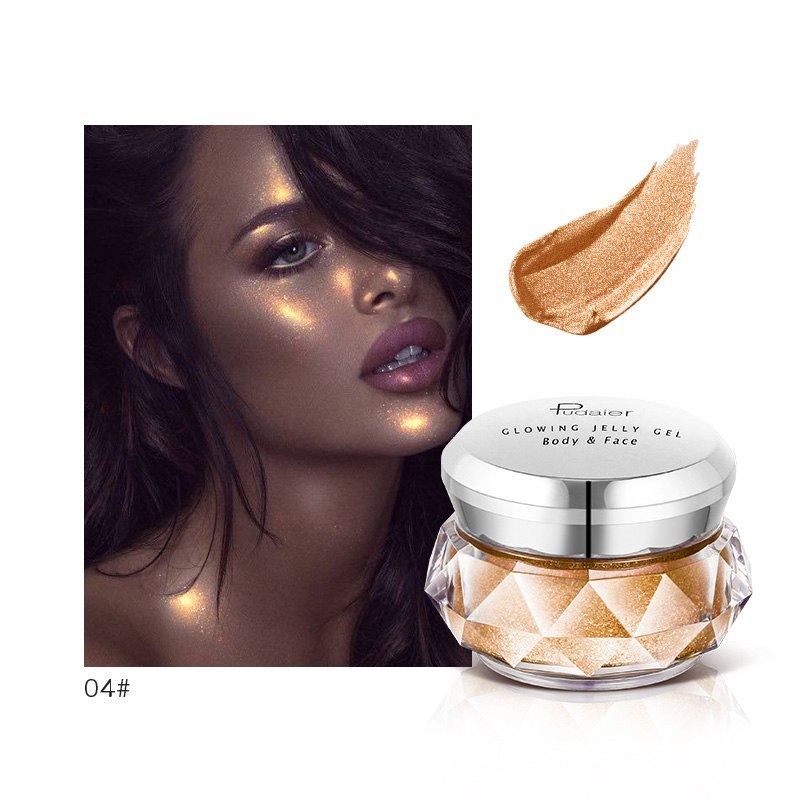 Pudaier Waterproof Face & Body Highlighter Gel – Festival Glow & Eyeshadow Jelly