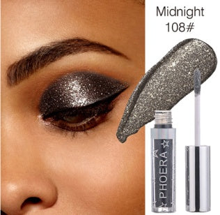 Sombra de ojos líquida con brillo y brillo PHOERA – Brillo metálico 3D, 12 colores