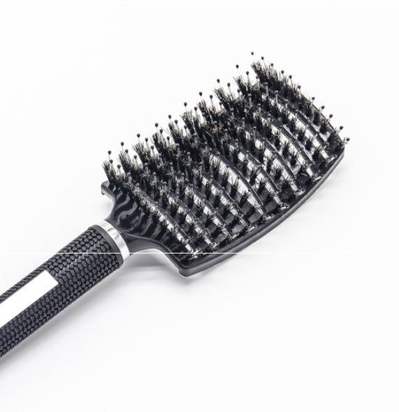 Cepillo desenredante antienredos LuxuryGlow: masajeador del cuero cabelludo y peine de cerdas para mujeres