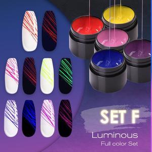 Set de geles de uñas LuxuryGlow Luminous Spider: gel UV con efecto de dibujo para decoración de uñas
