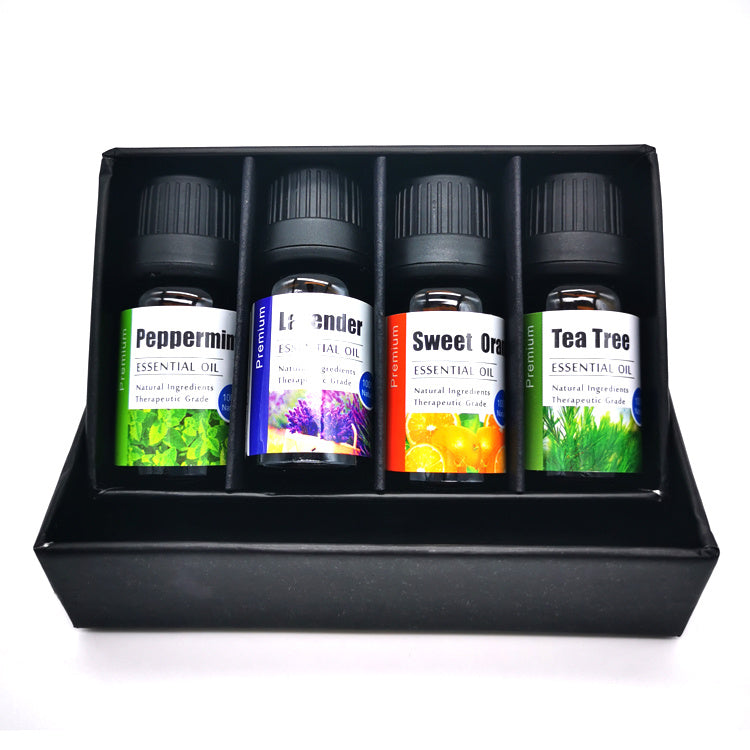 Set de 4 aceites esenciales K'anho: lavanda y manzanilla para masajes relajantes y aromaterapia