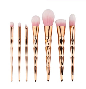 LuxuryGlow - Set de 7 brochas de maquillaje de diamante: base, ojos, iluminador y más