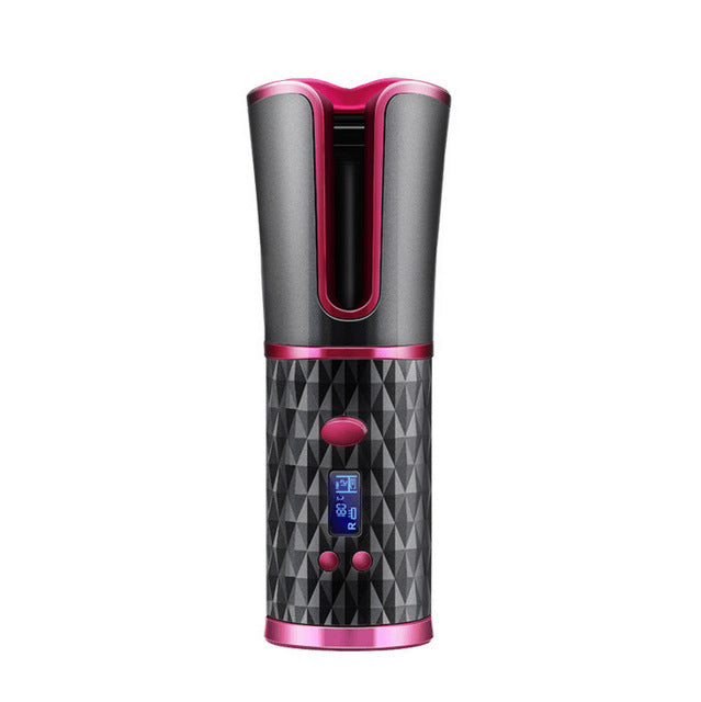 LuxuryGlow Cordless Automatic Hair Curler – Wireless Curling Iron with 6 Heat Settings