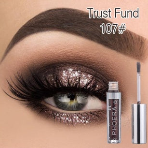 Sombra de ojos líquida con brillo y brillo PHOERA – Brillo metálico 3D, 12 colores