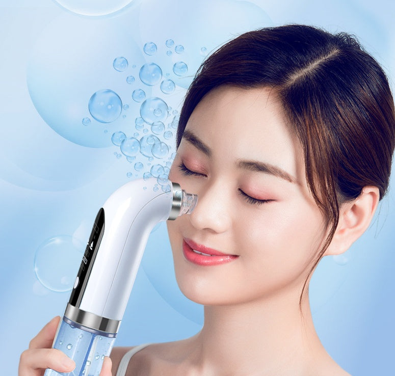 Aspiradora recargable LuxuryGlow para eliminar puntos negros: 5 niveles de succión y 6 sondas
